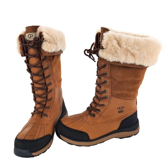 UGG 5 Adirondack Tall Boot III Fur Waterproof Sheepskin Leather Outdoor Shoes - Picture 13 of 16